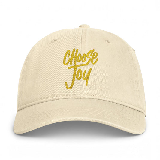 Cap — "Choose Joy" Embroidered Washed Cotton Baseball Cap